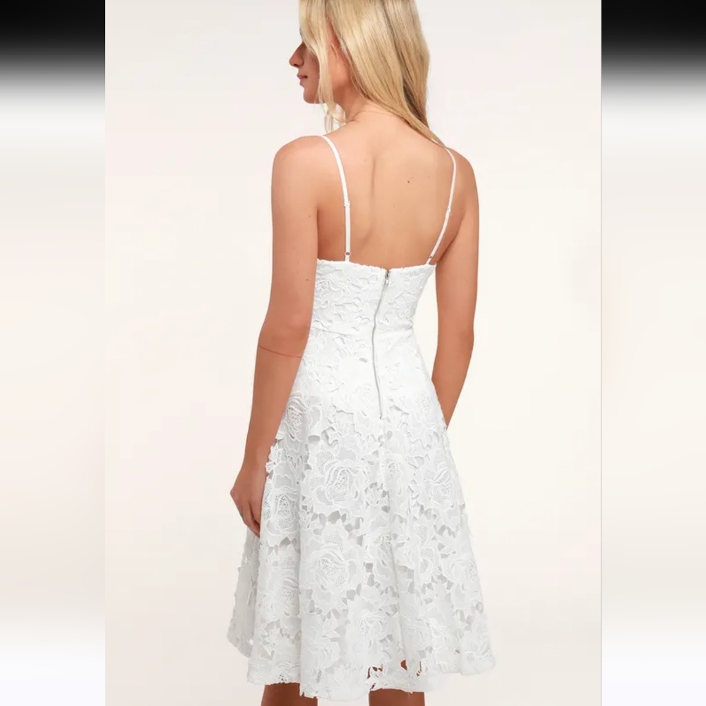 Lulu's White Lace Midi Dress - Picture 2 of 12